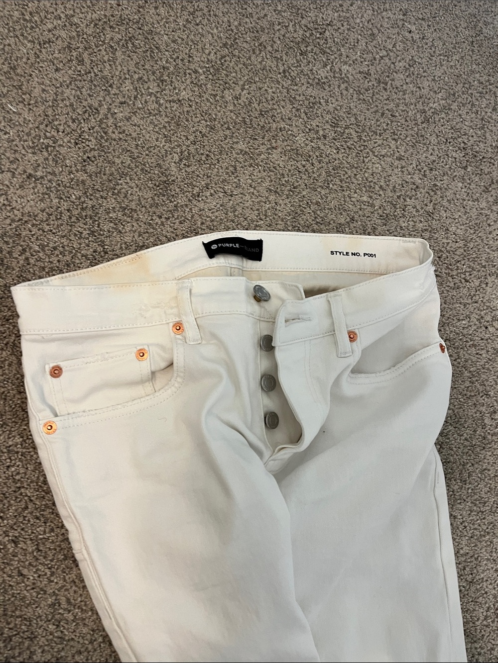 Purple Brand P001 White Slim Jeans - Picture 2 of 8